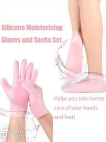 Silicone Moisturizing Foot And Hand Care Set, Prevents Heel Cracking And Removes Dead Skin, High Elasticity Design Locks In Moisture, Prevents Dryness All Day, Easy To Put On And Take Off, Soft And Comfortable Material - Multicolor - View 3