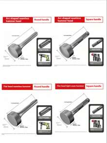 Broca de martillo de acero de servicio pesado con mango SDS Plus - Mango redondo con casquillo cincelador, apta para varilla de tierra y perforación de metal, construcción de acero resistente, compatible con taladro de percusión, herramienta de trabajo esencial | Diseño de herramientas | Compatible con SDS Plus - Plateado - Ver 12