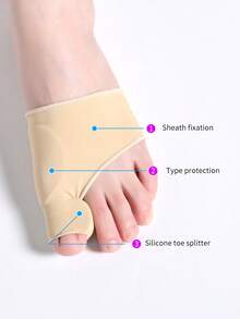 COSYLEE 1 Pair/3 Pairs Toe Pads, Forefoot Cushion, Comfortable Breathable Toe Covers, Washable And Reusable - Beige - Built-in Silicone - View 3