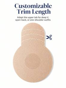 10pcs Invisible Breast Lift Tape And Nipple Covers, Disposable Non-Woven Fabric Lifting Pads, Suitable For Large Breasts, Alternative To Strapless Backless Bras - Non-woven Fabric Pattern/round - View 4