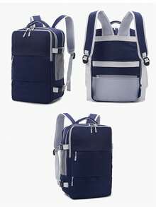 Dedoo Multi-Color Backpack, Solid Color Minimalist Design, Multiple Zipper Pockets, Large Capacity Student School Bag, Suitable For University Campus Students Travel, Minimalist Business Style - Multicolor - View 20