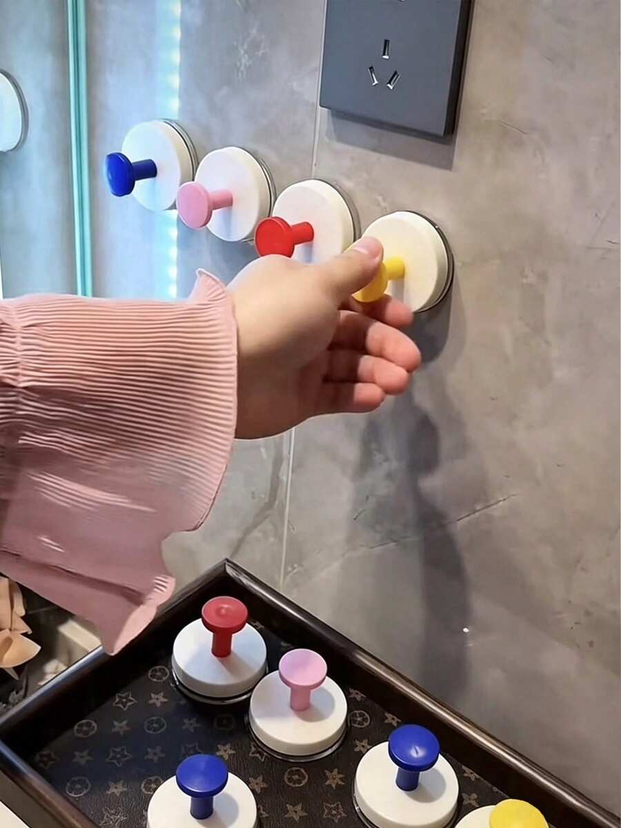 2 Pcs Dopamine Rotating Suction Cup Hook, Strong Movable Wall-Mounted Storage Hook For Bathroom Kitchen Entryway Bedroom Towel Organizer Adhesive Hook Reusable Stainless Steel Hardware Accessories