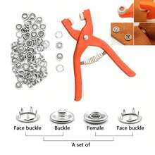 5-Claw Snap Button Installation Tool Set, Clothing Button Repair Kit, Suitable For DIY Crafts, Fabrics, Clothing And Bags, Includes Snap Button Tools, No-Sew Buttons, Easy To Install - Multiple Styles - View 5