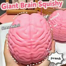Tachimi 1 Peça Novo Brinquedo de Apertar Gigante Extra Grande em Forma de Cérebro para Alívio do Estresse - Bola de Gelatina de Cérebro com Rebote Lento para Apertar para Liberação Emocional e Modelagem - Presente de Aniversário - Presente Ideal - Presente - Presente - Brinquedo de Apertar - Essencial para Alívio do Estresse - Multicolorido - Visão 3