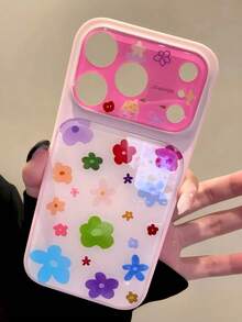 Cute Colorful Dopamine Flower Star Bow Phone Case, Instantly Transform Into 17 Series, Compatible With IPhone 17 Pro Max, 16, 15, 14 Pro Max, Artistic Large Window Shock-Proof Protective Cover - Pink - View 3