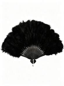 1pc Feather Folding Fan Handheld Fan, For Bachelorette Party, Wedding Party Decor, Bridal Shower, Bride Gift, Photo Prop - 25 Pieces Of ZG - View 9