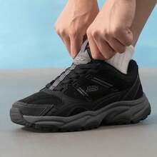 Skechers Men's Vintage Outdoor Style Thick Sole Casual Shoes Dad Shoes - Black - View 3