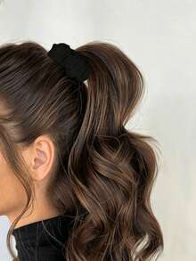 10pcs Women's Satin Hair Ties, Black Silk Texture Hair Bands, Seamless Soft Elastic Hair Scrunchies, Anti-Breakage Ponytail Hair Ties, Suitable For Sleeping And All Hair Types, Perfect For Bridesmaid, Wedding, Party And Daily Use (Black) - Black - View 3
