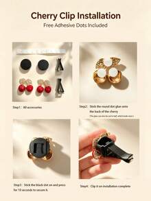 2/4pcs Alloy Rhinestone Cherry Car Air Vent Clip Fragrance, Fruit Car Fragrance, Women's Car Air Conditioner Fragrance Decoration - A - View 6