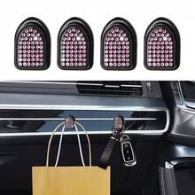 2 piezas Ganchos mini de strass para coche, ganchos para el salpicadero y asiento del coche, decoración interior de coche con strass brillante - A - Ver 7