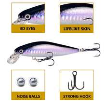 Set Umpan Ikan Kecil Mengapung 5 Buah, Umpan Keras Reflektif Bionik, Kombinasi Umpan Pancing Ikan Bass Air Tawar untuk Lemparan Jauh - MultiWarna - View 3
