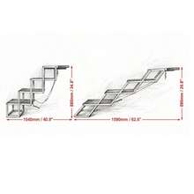 Foldable Aluminum Dog Car Stairs, 4-Tier Non-Slip Pet Steps, Portable Lightweight Dog Ladder For Car, Bed, Couch, Grooming Table For Small Medium Senior Dogs - one-size - View 7
