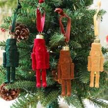 1/2/4 Pieces Walnut Soldier Decorative Pendants, With A Velvet Fabric Design, Are Suitable For Diy Christmas Indoor Window Display, Christmas Tree Decoration And Other Home Item Decoration - Multicolor - View 7