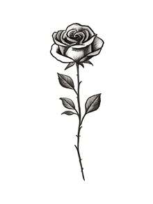 Y2K Semi-Permanent Arm Tattoo Stickers, 1-2 Weeks Long Lasting, LOVE Rose Pattern DIY Collarbone, Arm, Ear, Shoulder, Neck, Fine Line Temporary Tattoo - Black - View 6