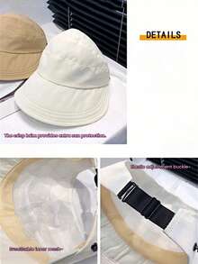 1pc Unisex Outdoor Sun Protection Hat With 8.5cm Extended Brim, Wide Elastic Adjustable Strap, Breathable Soft Fabric, Suitable For Daily Commute, Hiking, Travel, Cycling, Personalized Comfortable Wear - Multicolor - View 4