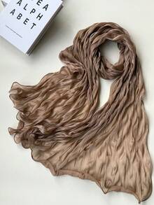 1pc Solid Color Casual Daily Comfortable Elegant Unique Classic Spring/Autumn New Versatile Beach Seaside Headwrap Sun Protection Fashionable Women's Scarf - Multicolor - View 7