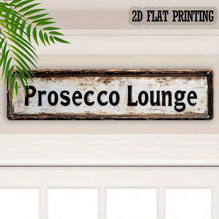 2D Flat, 1pc Vintage Prosecco Wall Decor - Distressed Italian Wine Theme Plaque, Antique Door Hanging Decoration, Suitable For Home, Kitchen, Housewarming Gift - Multicolor - View 1
