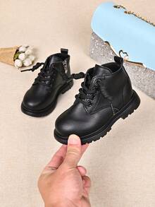 Baby Fashion New Boots With Comfortable Lining - Black - View 3
