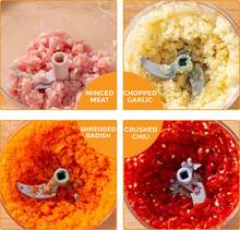 Crystals Manual Pull String Food Chopper -  Vegetable & Onion Dicer - Grey - View 5