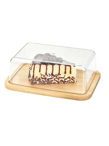 1pc Bamboo Butter Dish With Lid, Butter Box, Cake Box, Small Transparent Storage Container For Butter, Small Cakes, Fruits, Bread, Cheese - View 9