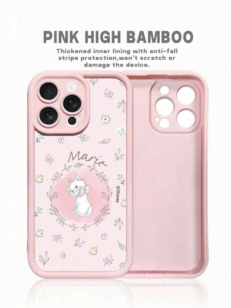 Miniso 1pc New Creative Cartoon Character Phone Case, Compatible With Disney Authorized Mickey, Minnie, Donald Duck, Strawberry Bear, Dumbo, Tigger, Pluto, Daisy, Stitch, Compatible With Apple IPhone 17 Pro Max/Air, 16, 11/12/13/14 Plus, XR, 7/8 Plus, 15 Pro Max, Thick Anti-Drop Protection - Pink - View 1