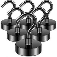 10/9/5/1 buah - Kait Magnet Hitam Kuat, Dapat Menggantung Barang Berat, Pemasangan Mudah Tanpa Pengeboran, Cocok untuk Kulkas, Lemari Penyimpanan Dapur, Tempat Kerja, Kantor, dan Aksesori Penyimpanan Rumah untuk Kembali ke Sekolah - Hitam - View 7