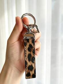 Fashion Leopard Print Keychain Pendant, Unisex Keyring/Red Black White Car Keychain/Creative Open Ring Keychain/Exquisite Women's Keyring With Standard Lanyard, Suitable For Any Car Model, Universal And Versatile - Leopard Print - View 10
