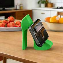 1pc 3D Printed Red High Heel Phone Stand, Suitable For Office Desk Decor, Bedroom Bedside Creative Slouchy Support Bracket - F - View 12