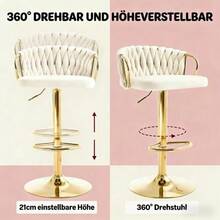 Table Stool With Soft Cushion, Comfortable Seating, Elegant Bar Stool, Kitchen Chair, Cafe Chair (Only One Bar Stool Included) - Milky - View 4