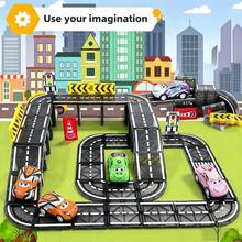 Magnetic Building Blocks Toy Set, Sensory Educational Toy, Simulate Road And Highway Driving, Explore Infinite Imagination, Perfect Parent-Child Interaction Toy, Suitable For Birthday, Christmas Gifts, Color/Style Random - Multicolor - View 3