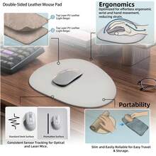 2PCS Large Rollable Desk Mat & Mouse Pad Gift Set, Suitable For Office, Home, Gaming. 8 Colors Double-Sided Non-Slip, Thick PVC Leather, Rollable Design, Suitable For Computer Desk Use. - View 8