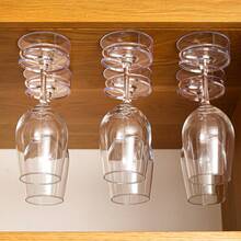 Wine Glass Rack, 1pc, Under Cabinet Mount (Transparent), No Drilling Required, Quick Installation - View 9