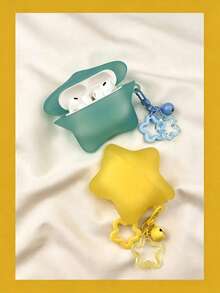 1 buah Casing Pelindung Earphone Berbentuk Bintang 3D Fluorescent Kreatif dengan Liontin Bintang, Penutup Pelindung Silikon Lembut Tahan Guncangan, Cocok untuk AirPods 4/1/2/3/Pro/Pro2/Pro3, Casing Earphone Bluetooth Nirkabel (Earphone Tidak Termasuk) - MultiWarna - View 2