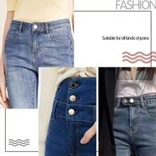 12 buah Gesper Perpanjangan Pinggang Celana Jeans Denim Gaya Acak, Perpanjangan Pinggang Elastis yang Dapat Diatur Tanpa Jahit, Perpanjangan Pinggang Logam untuk Celana Denim - MultiWarna - View 5