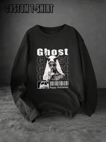 DIY Unisex Customizable Sweatshirt, Lightweight, Polyester, With High-Definition Photos:Lover/Friend/Family/Pet/Company Logo.Custom Valentine/Birthday - Black - View 2