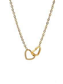 Double Ring Heart Necklace For Women, Light Luxury Niche Design, Ins Style Sweet Delicate Clavicle Chain, Versatile Accessory For Students - Double Heart Necklace - View 10