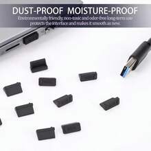 10PCS USB-A Silicone Dust Plug, Dustproof USB Port Protector Caps Size 13*7*6mm, Anti-Dust Cover For Laptop, Notebook & PC USB Charging Ports - View 7
