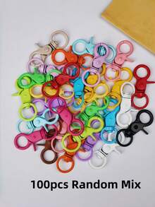 5/10pcs Colorful Coated Spring Snap Hooks With O-Ring, Metal Keychain Accessories, Suitable For DIY Pendants - One Size Fits All - View 17