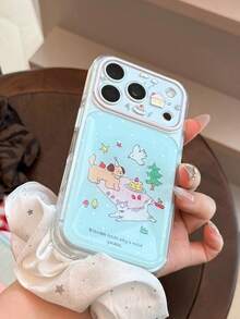 Drip Resin Forest Picnic Phone Case Compatible With Iphone 17 Pro Max 16 Full Coverage 17 Niche 14 Cartoon 13 Cat Dog 15 Soft Shell 12 Shockproof Protective Cover - Mint Blue - View 3
