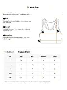 Women's Solid Color Removable Padded Round Neck Backless Sports Knit Bra - Black - View 6