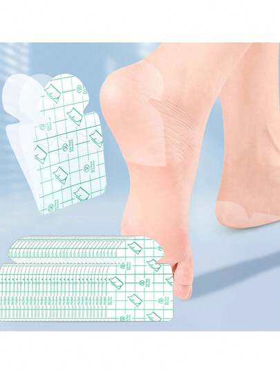 2/10/20/50pcs Invisible Self-Adhesive Heel Patch Set, Thin Waterproof Foot Care Sticker For Heel Cracking Prevention, Anti-Rub Anti-Slip Liner, Portable For Daily Walking, Back To School Travel, Long-Time Shoe Wearing And Heel Dry Crack Relief