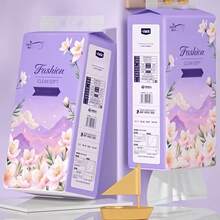 1 Pack Extra Large Capacity Paper Towels, 2-Ply Thickened Commercial Paper Towels, 1490 Sheets/Pack, 175*145mm Large Size, Hanging Paper Towels, Space-Saving - Purple Floral Facial Tissue - View 8
