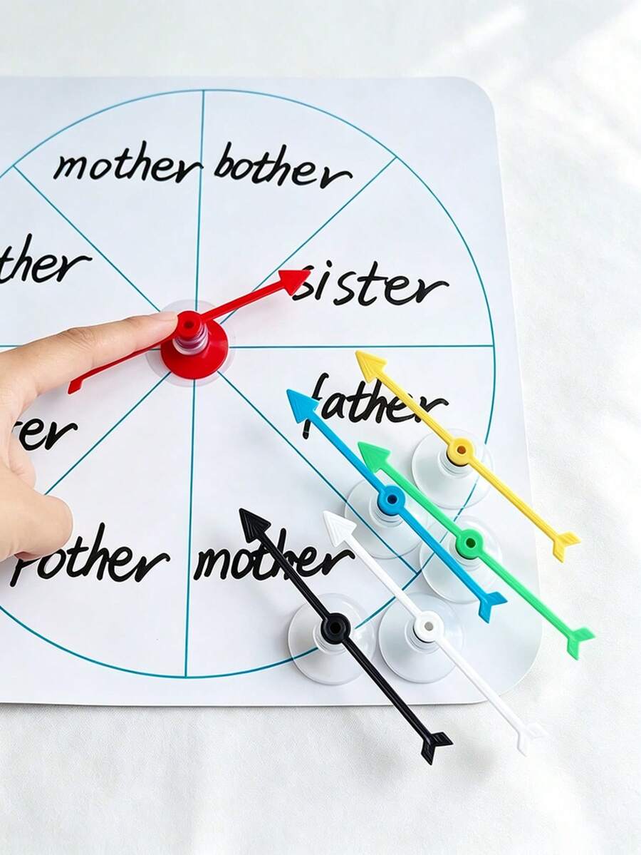 1 Set Magnetic Rotating Learning Board, Reusable Dry Erase Board, Educational Classroom Learning Game, English & Math Practice Tool, Back To School Season, With Marker, Reusable Writing Board, Teaching Tool For Teachers And Home Use