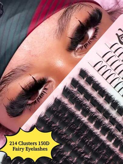 High-Rated 214 Clusters 150D Cat Eye/Fairy/European Style False Eyelashes - DIY Eyelash Cluster Set, DD Curl Lashes, 8-16mm Mixed Length, Natural Lashes - Super Dense Lashes - Fluffy Lashes, Lashes. Beginner Friendly, Easy To Apply. Suitable For Daily Wear, Party, Date And Various Occasions, Exclusive For Makeup Lovers. Perfect Gift For Family, Girlfriend, Best Friend. Top Choice For Holiday Gift