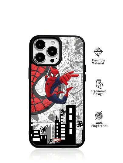 Miniso Marvel Spider Manspiderman Iron Man Cartoon Men's Phone Case With Magnetic Charging Function, Compatible With Summer Phone Cases For S22, S23, S24plus, S25,Samsung S26 Ultra Case Phone 17cases 17ProMax 17Pro 16 Pro Max/15 Plus/14/13/IP 17/15Pro/12 Pro/11/16 Plus,XR Apple Anti Fall And Anti Scratch Protective Case,