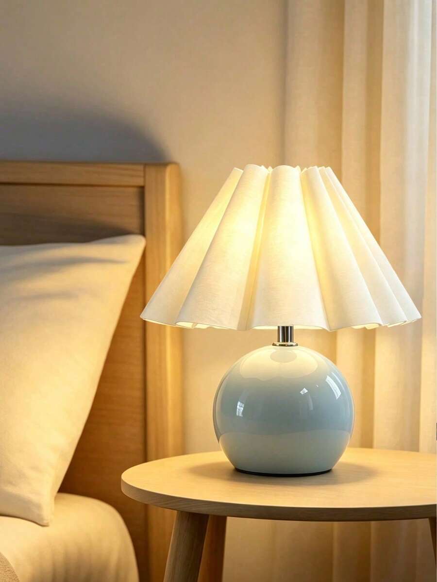 1pc USB Powered High-Quality Vintage Table Lamp, Nordic Style, Suitable For Bedside, Homestay, Multi-Purpose, Restaurant, Camping, Minimalist Warm Light Atmosphere Night Light - White - View 1