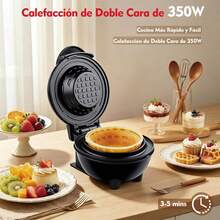 Mini Waflera, Mini Máquina para Hacer Cuencos de Gofre, Superficie Antiadherente, 350W, con Luz Indicador de Encendido y Asa Fría,Perfecta para Rápido Desayuno y Postre - 1 - Ver 9