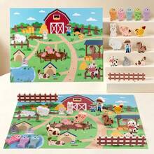 Children's Wooden Farm Toy Set, Montessori Farm Scene Building Game, Includes Vegetable Garden, Animal Models, Role-Play Educational Toy - Multicolor - View 5