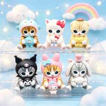 1pc Limited Mofusand Shark Cat Co-Branded Display Models, Kawaii Cartoon Character Blind Box. Premium Vinyl Desk Ornaments, Random Styles, Thoughtful Seasonal Gift For Fans, Relatives And Companions.(Stochastic Style) - Multicolor - View 1