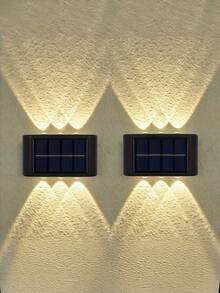 1pc Solar LED Light, Outdoor Solar Spotlight, Landscape Balcony Wall Decor Solar Wall Light, Outdoor Wall Light, From Dusk To Dawn, Suitable For Outdoor Garden Wall, Path And Wall Light, Optional Warm Or Cool Color - Star - View 4